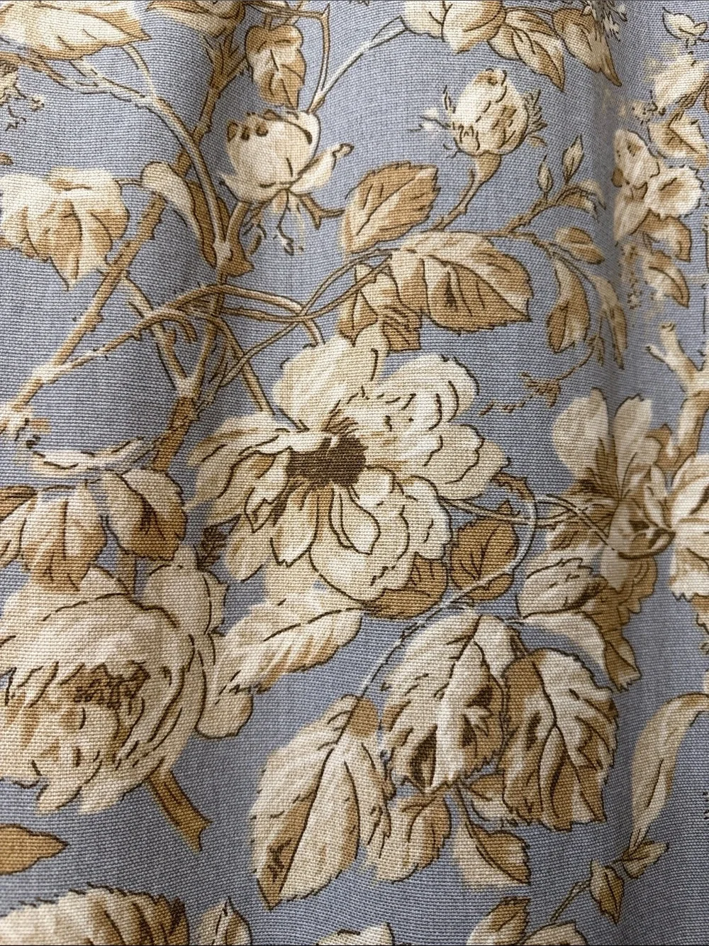 Ralph Lauren blue and tan Floral Shower Curtain